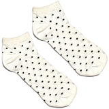 White And Black Polka Ankle Socks