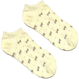 White And Black Ribbon Ankle Socks
