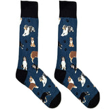 White And Blue Dog Socks