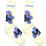 White And Blue Flower Socks