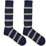 White And Blue Multi Stripes Socks