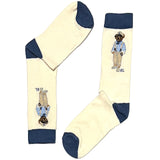 White And Blue RL Polo Teddy Short Crew Socks