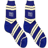 White And Blue Stripe Short Crew Socks