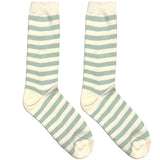 White And Blue Stripes Short Crew Socks