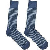 White And Blue Stripes Socks