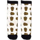 White And Brown Dog Short Crew Socks