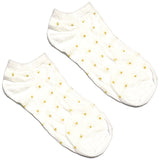 White And Gold Polka Ankle Socks