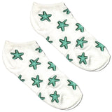 White And Green Stars Ankle Socks