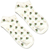 White And Green Tree Ankle Socks