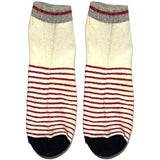 White And Red Stripes Ankle Socks