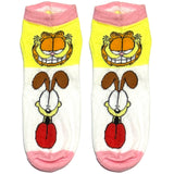 White And Yellow Garfield Ankle Socks