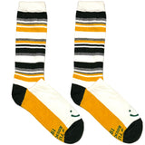 White And Yellow Stripe Short Crew Socks