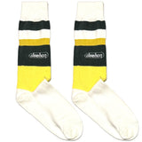 White And Yellow Stripes Short Crew Socks