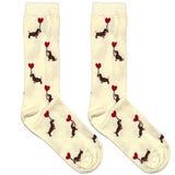 White Dog Heart Short Crew Socks