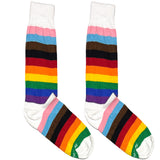 White Multicolor Stripes Socks