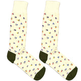 White Paisley Socks