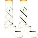 White RL Polo Diagonal Stripes Socks