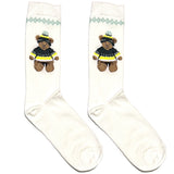 White RL Polo Yellow Teddy Short Crew Socks
