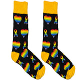 Yellow And Black Pride Heart Socks