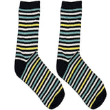 Yellow And Blue Stripes Short Crew Socks