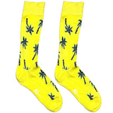 Yellow And Green Tree Short Crew Socks