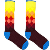 Yellow And Red Diamond Pattern Socks