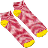 Yellow And Red Stripes Ankle Socks