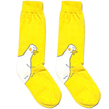 Yellow And White Duck Short Crew Socks