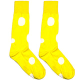 Yellow And White Polka Socks