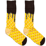 Yellow Chocolate Waffle Socks