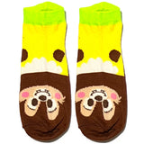 Yellow Cute Monkey Ankle Socks