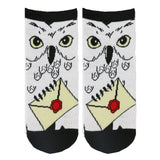 White Harry Potter Owl Messenger Ankle Socks