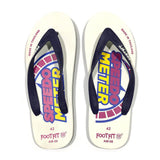 White Speedo Meter Flip Flops