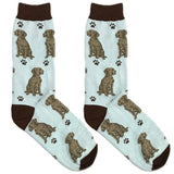 Brown And Blue Labrador Short Crew Socks