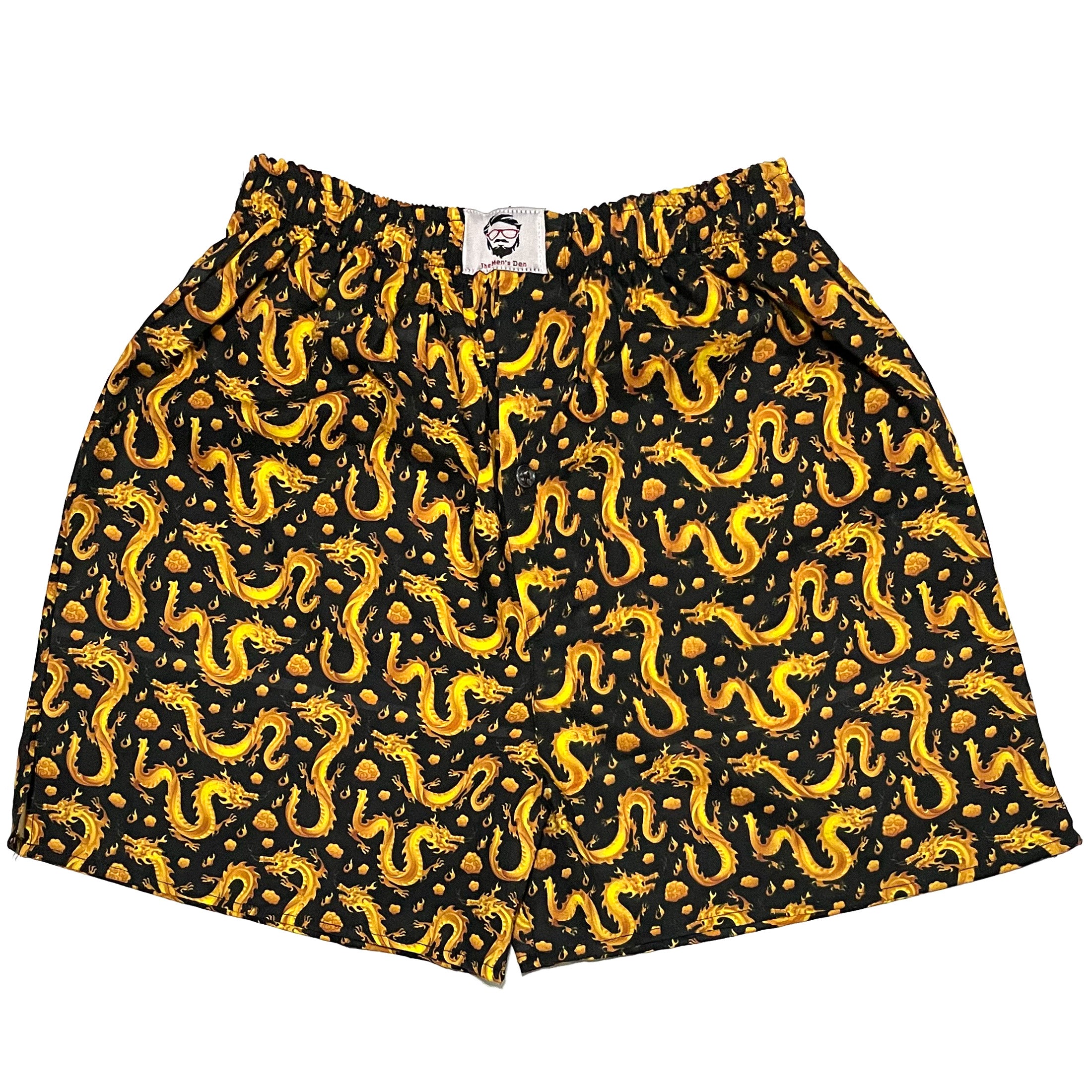 Black And Gold Dragon Cotton Boxers