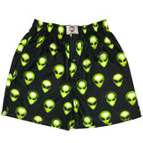 Black And Green Alien Cotton Boxers