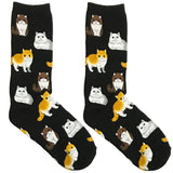 Black Cute Cat Short Crew Socks