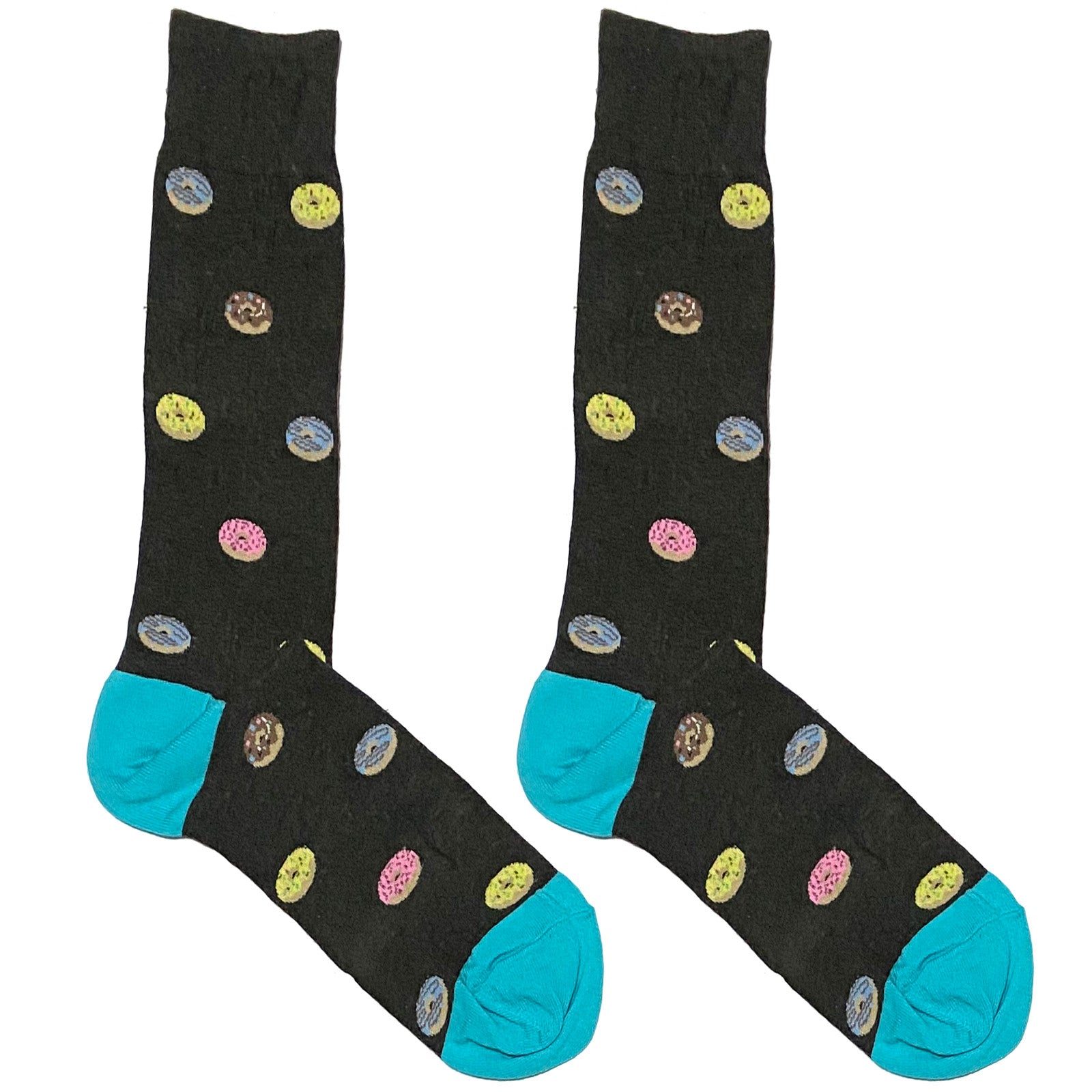 Black Multicolor Donut Socks
