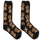 Black Yorkies Short Crew Socks