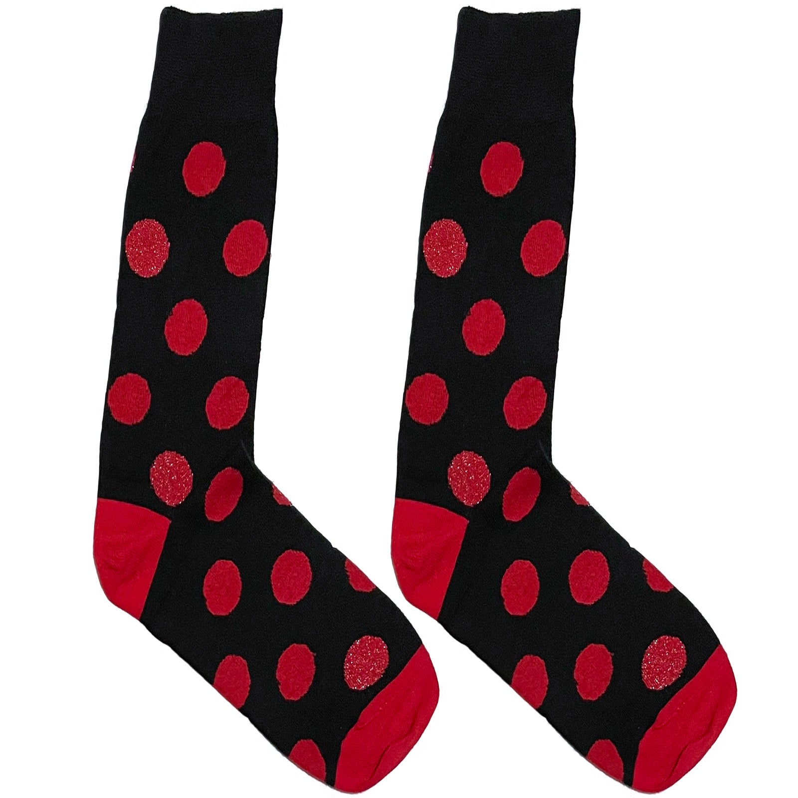 Black And Big Red Polka Socks