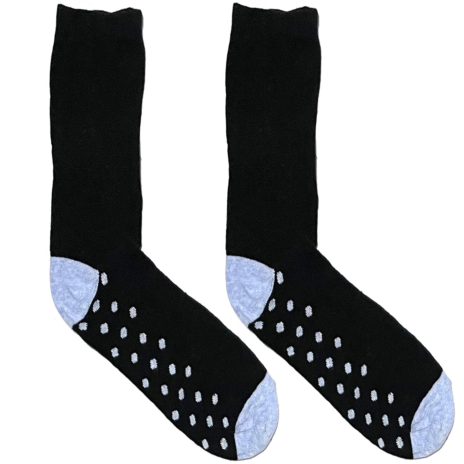 Black And Blue Bottom Polka Short Crew Socks