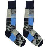 Black And Blue Boxes Socks