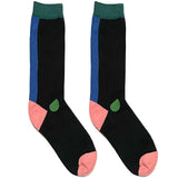 Black And Blue Side Stripe Short Crew Socks