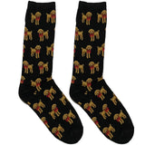 Black And Brown Poodle Short Crew Socks