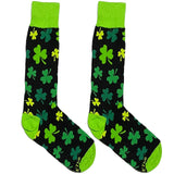 Black And Green Leaf Socks