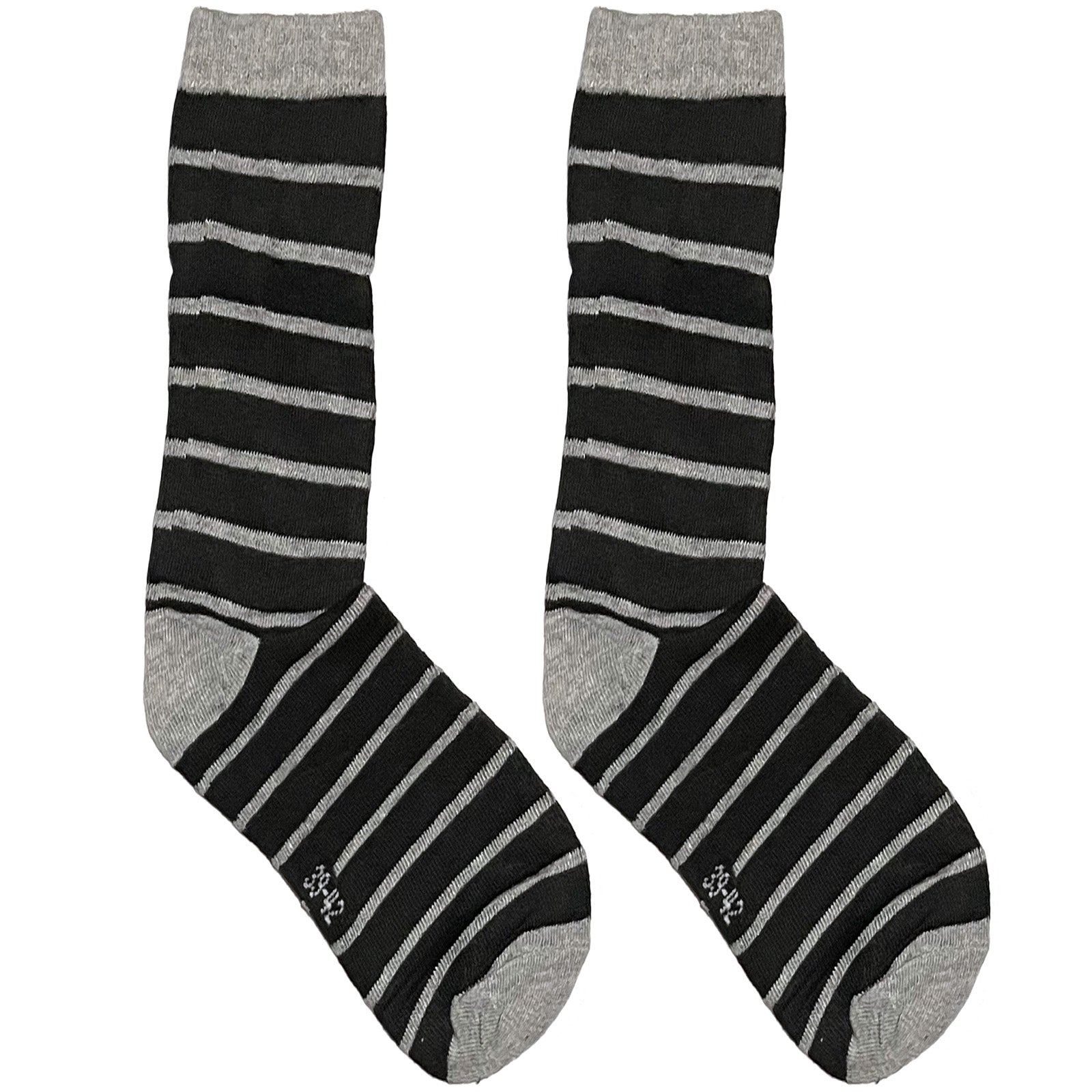 Black And Gray Stripe Short Crew Socks