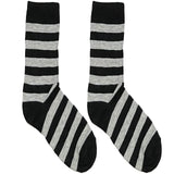 Black And Grey Wide Stripe Short Crew Socks