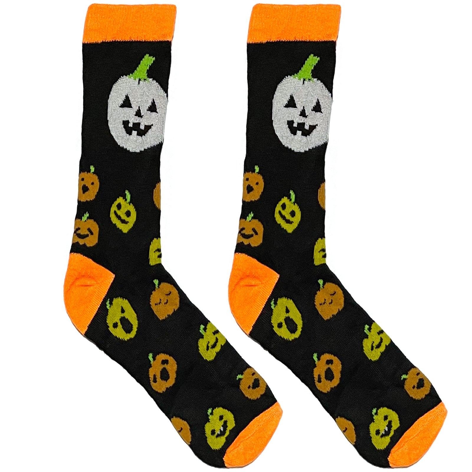 Black And Orange Halloween Short Crew Socks