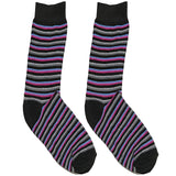 Black And Purple Stripes Short Crew Socks