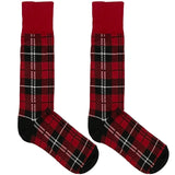 Black And Red Chequered Socks